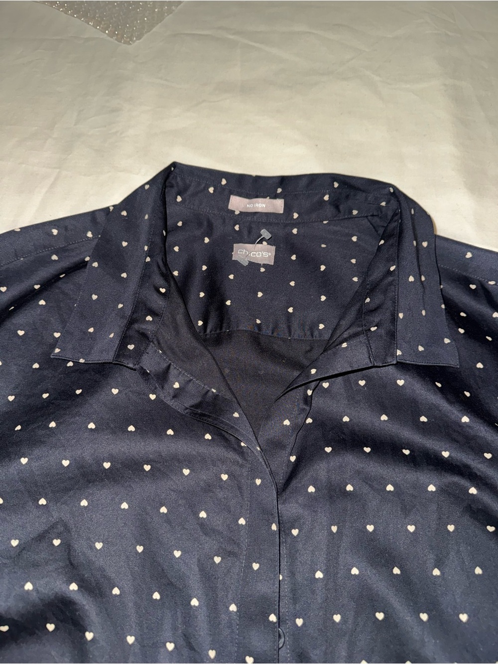 Chaser Navy Shirt with White Heart Print